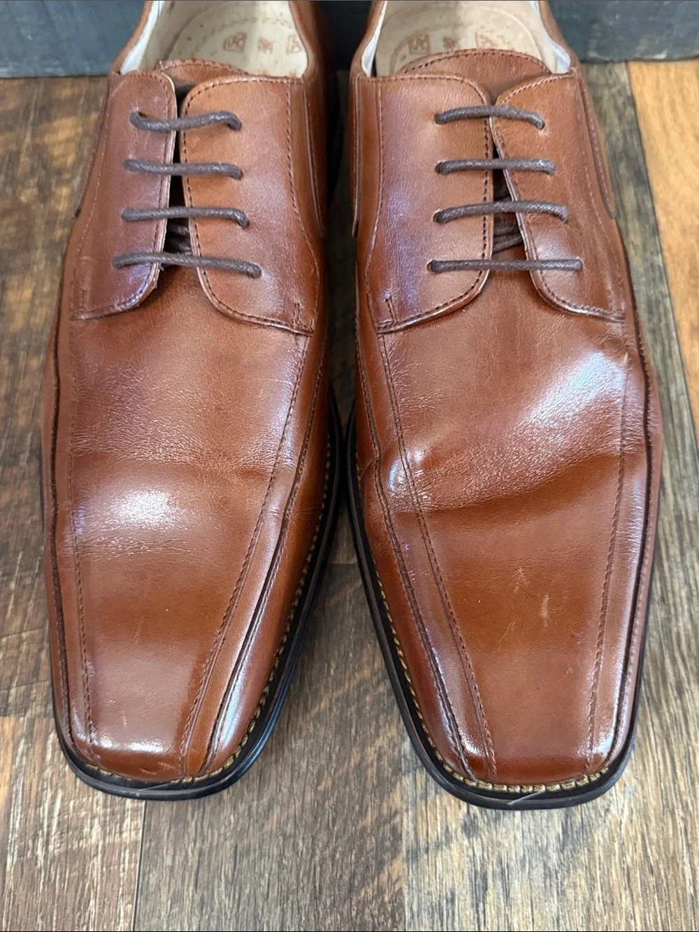 Stacy Adams Men’s Brown Leather Split Toe Dress Shoes Size 10.5M